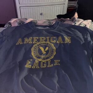 American Eagle Outfitters Blue and Yellow Sweater